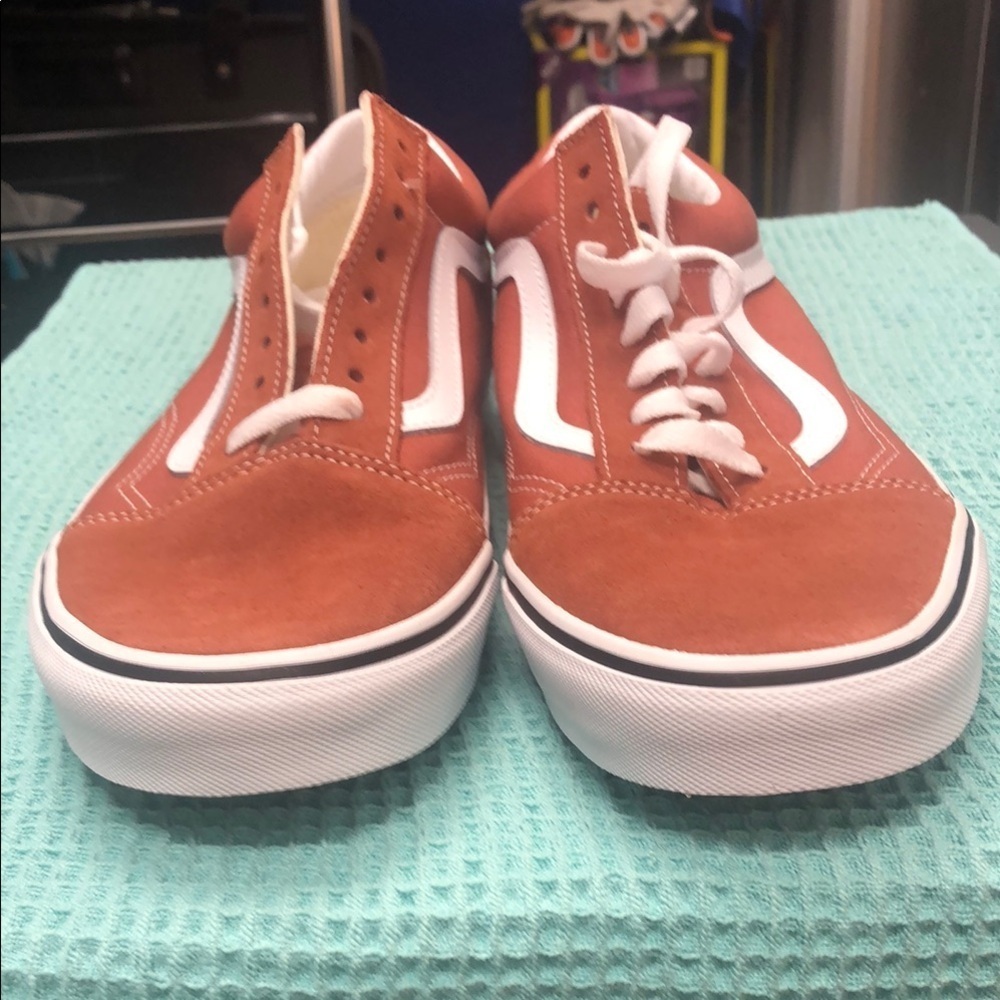 Vans Men's Auburn and White Sneakers - Picture 3 of 6